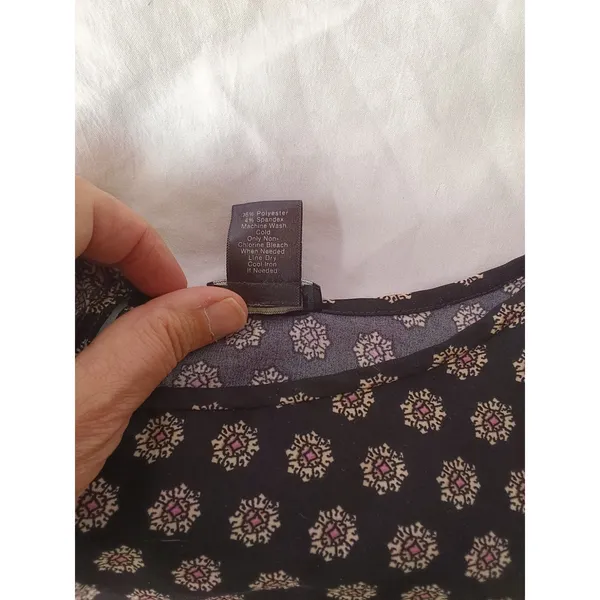 XL Black Boho Style Top 3/4 Sleeves Ann Taylor - Image 6