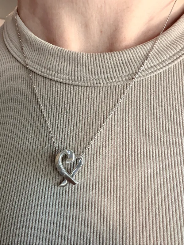 Tiffany & Co. Sterling Silver Paloma Picasso Loving Heart Necklace - Image 2