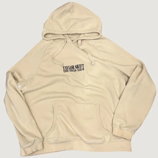 Taylor Swift The Eras Tour Beige Graphic Hoodie XL Official Merch Cream Swiftie - Image 3