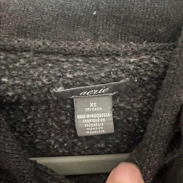 Aerie Womens Hoodie Charcoal Gray Side Zip Oversized Extra Small - Image 4