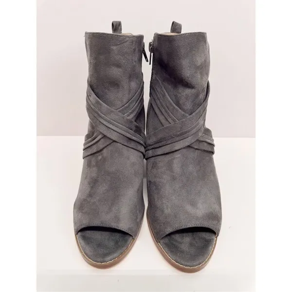 Journee Collection Womens‎ Size 11 Gray Sabeena Booties Wedge Heel Zip - Image 5