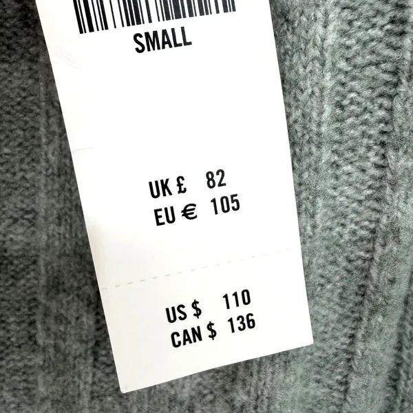 Abercrombie & Fitch Sweater Midi Dress Women Small Grey Ribbed Minimalist Luxury - Image 8