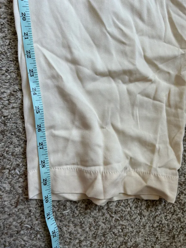 Zara Cream Cargo Trousers Casual Wide Leg Neutral Casual Large - Image 9