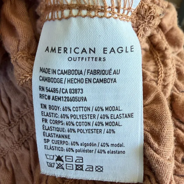 American Eagle Womens Brown Floral Crop Top - Image 4