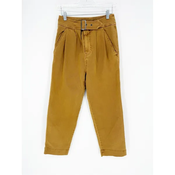 Free People High Waist‎ Belted Pants Women's 2 Tan Boho Chic - Image 2