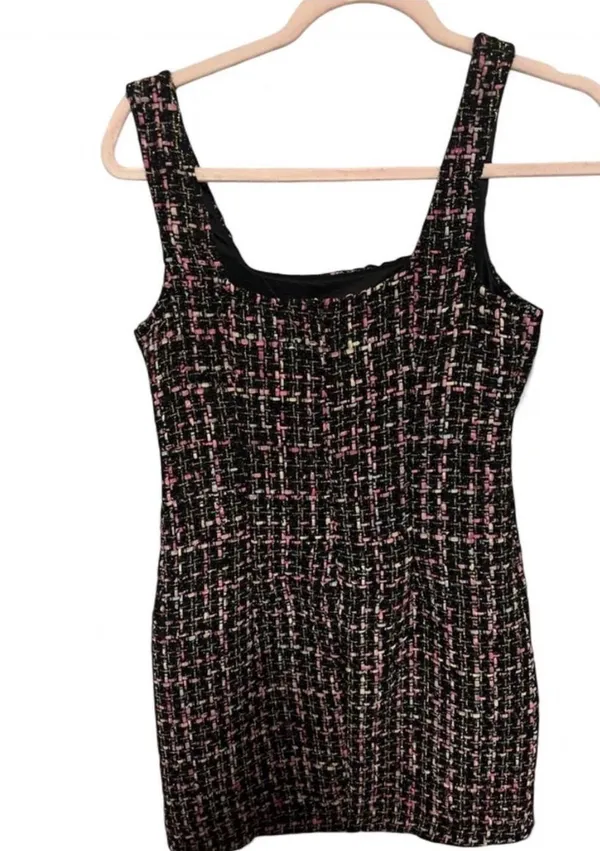Sincerely Jules black & pink tweed mini dress Size S #twee #party - Image 3
