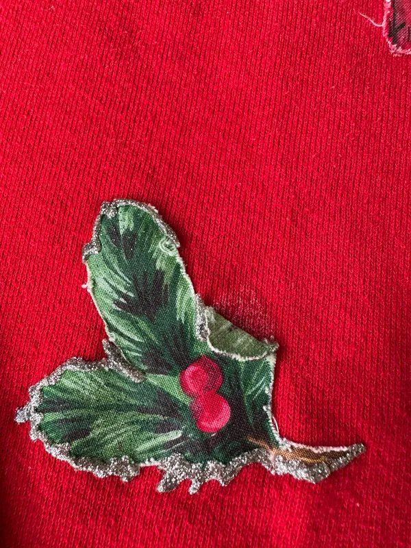 Vintage 90’s Red JERZEES Embroidered Christmas Sweater - Image 6