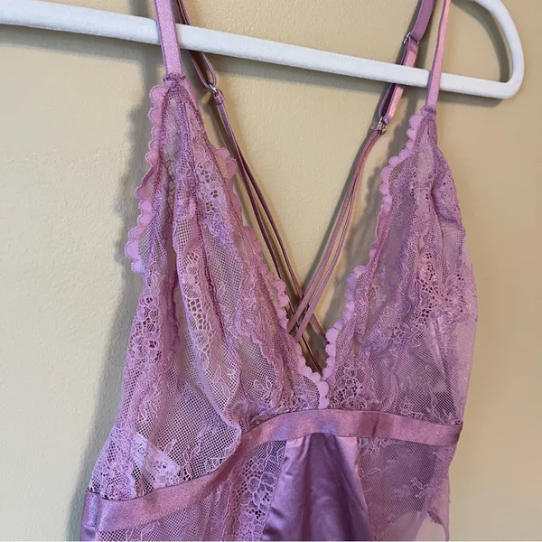 Auden Mauve Lace and Satin Body Suit - Image 2