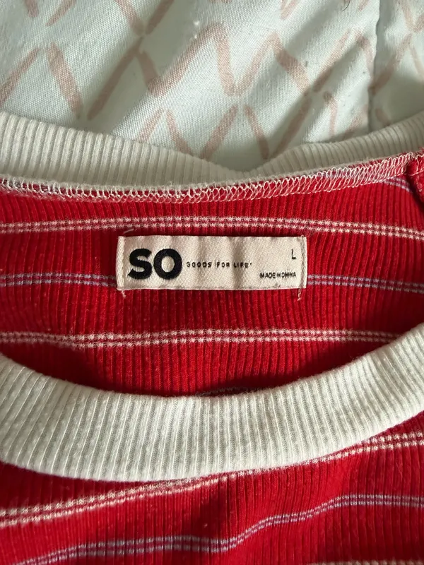 SO Red Ribbed Top - Image 2