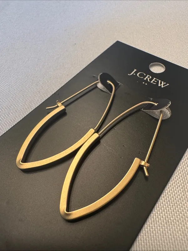J. Crew Gold V-Point Hoop Earrings - Image 3
