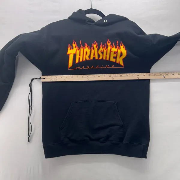 Thrasher Flame‎ Hoodie Sweatshirt Black Small - Image 10