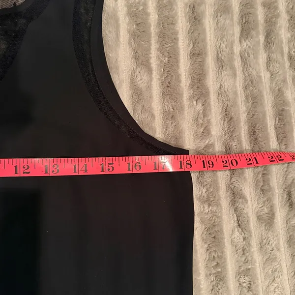 Banana Republic Black Sleeveless Mesh Lace Dotted Shell Blouse‎ Top Small - Image 5