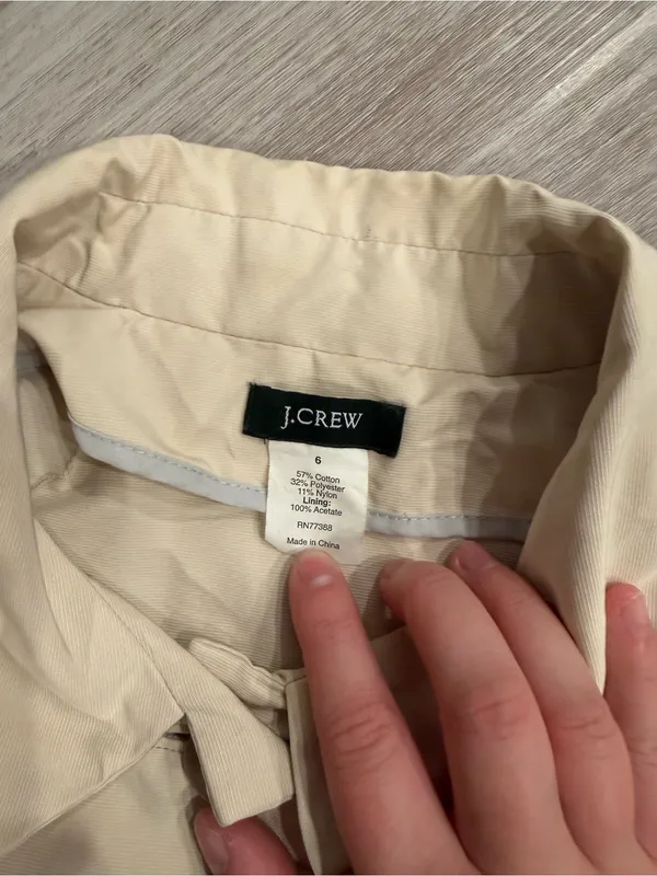 J.crew Peplum Cotton Blend Button Down Coat Size 6 - Image 2