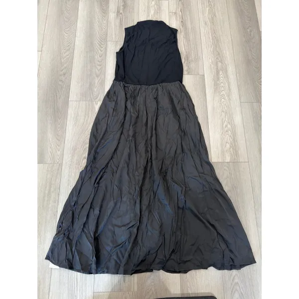 Commense Solid Black Minimalist Elegance Mock Neck Sleeveless Long Dress NWT XL - Image 4
