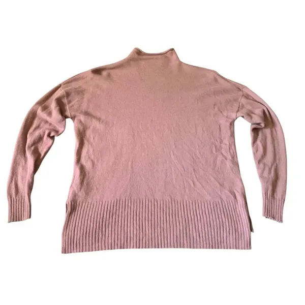 Madewell Cashmere Sweater Womens Small Mauve Pink Mockneck High Low Minimalist - Image 3