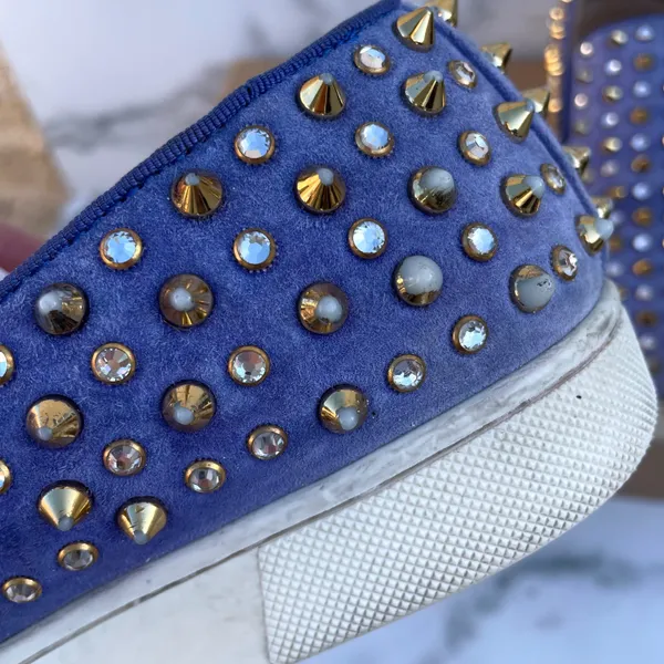 Roller 1C1S crystal studded suede slip-on sneaker size 36 - Image 5