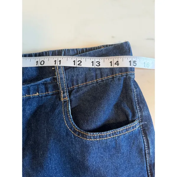 Petal + Pup Womens Dark Wash Wide Leg Drawstring Denim‎ Jeans Blue Size Medium - Image 7