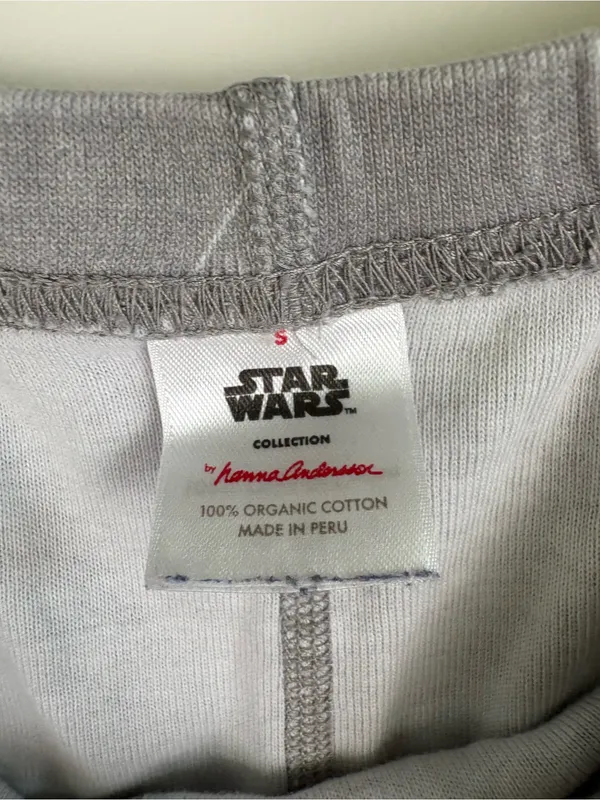 Hanna Andersson Star Wars The Mandalorian Adult Pajama Set Size Small Gray - Image 9