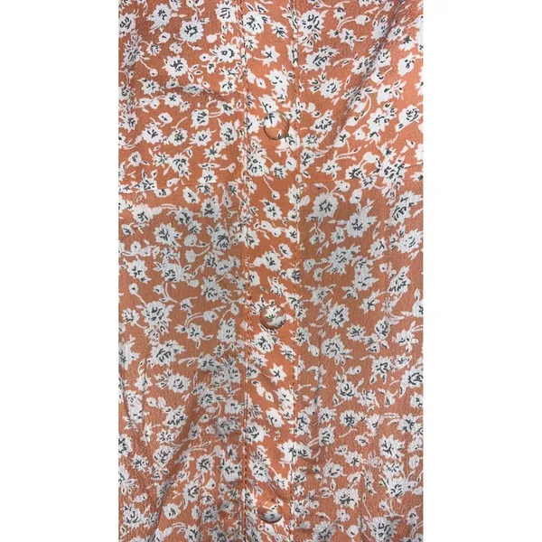 Flynn Skye Pink Floral Maxi Dress Tie Front‎ Button Down Wedding Guest Size L - Image 4