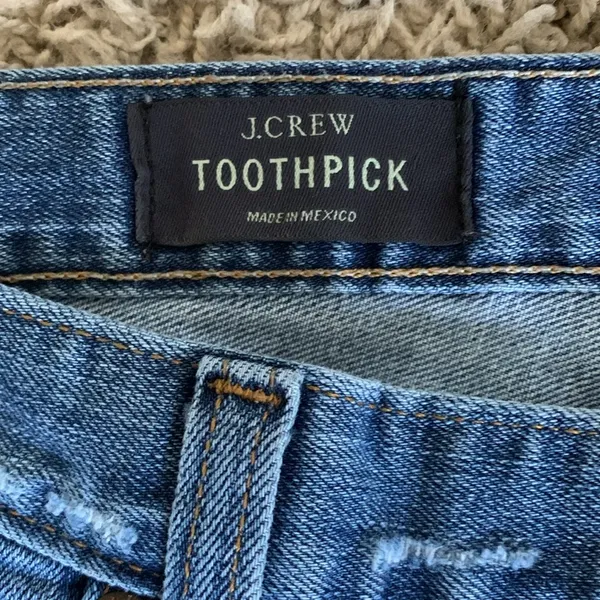 J.Crew Toothpick ankle size 31 distressed blue jeans W34xL28.5 - Image 2