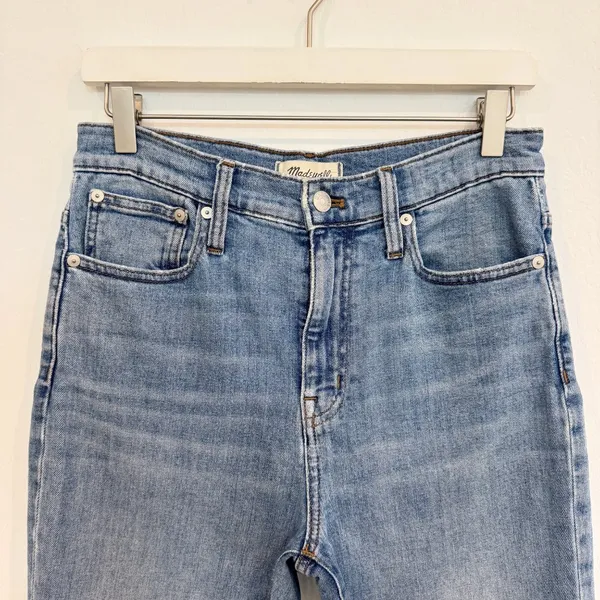 Madewell Boyjean Jeans Size 26‎ Blue Elkhart Wash High Rise Slim Crop Capsule - Image 4