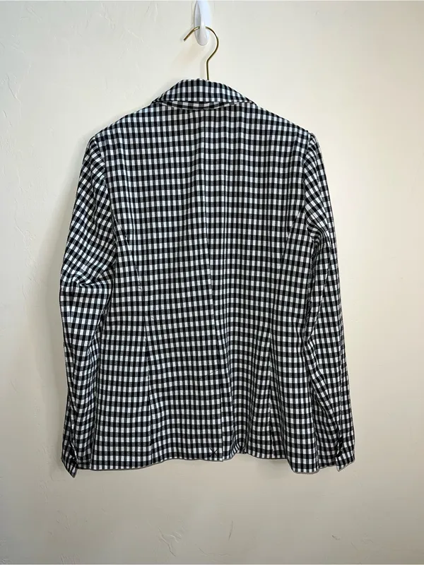 Maison D’ Amelie Black & White Gingham Double-Breasted Blazer - Image 5