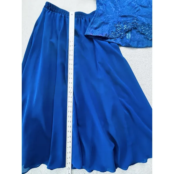Vintage Nah Nah Collection Beaded Jacket Dress Womens 8 Navy Blue Pleated Lined - Image 4