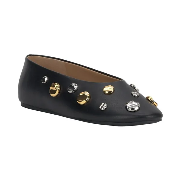INC International Concepts Womens Rachany Hardware Flats Black Smooth 8M - Image 7