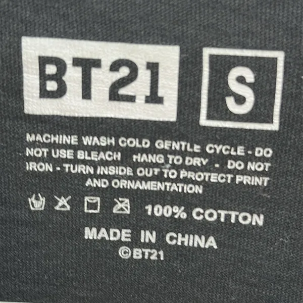 BT21 Line Friends Graphic Tee K Pop Cotton Black Short Sleeve Crew Neck Unisex S - Image 5
