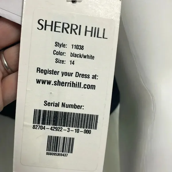 Sherri Hill black & white mini dress size 14 11038 NEW - Image 7