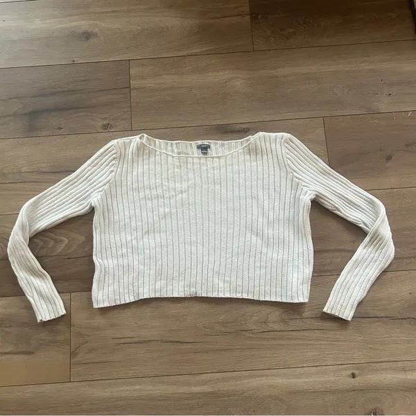Aerie Ribknit Boatneck Cropped Sweater - Image 2