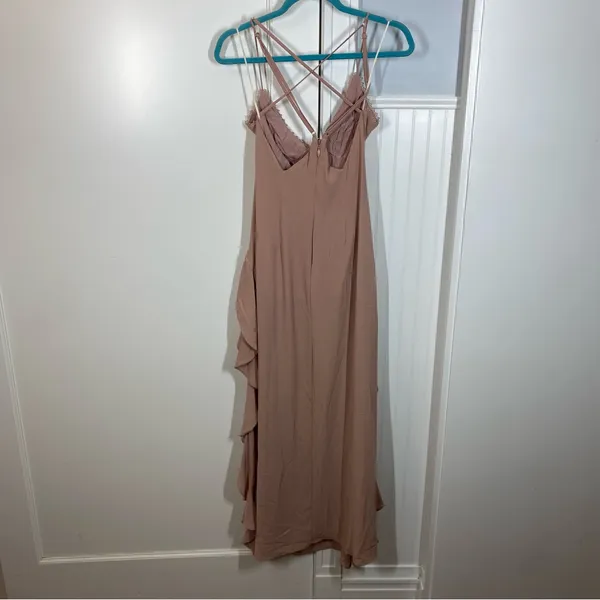 The Jetset Diaries Light My Fire‎ Pink Riffled Maxi Dress XS coquette romantic - Image 6