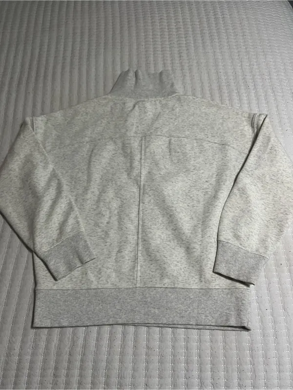 Athleta Light Heather Gray Half-Zip Pullover Sweatshirt - Image 3