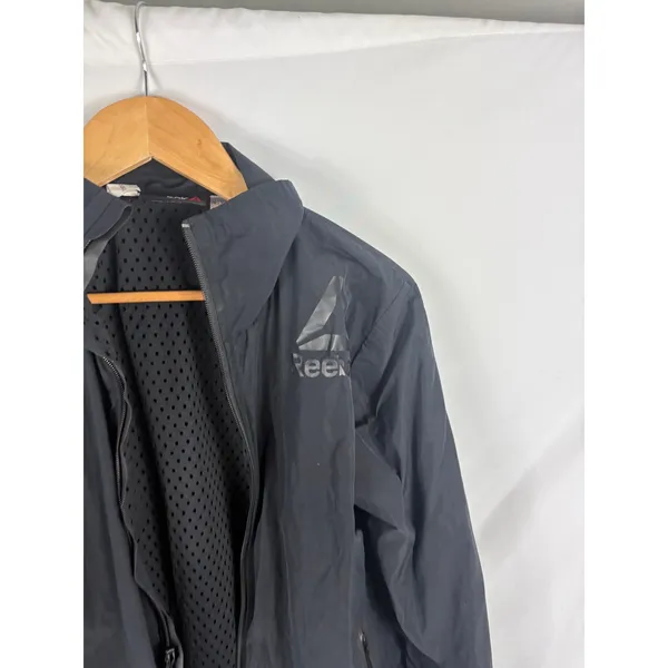 Reebok Womans Zip Up Windbreaker Active Jacket Black Size Small!~ - Image 2