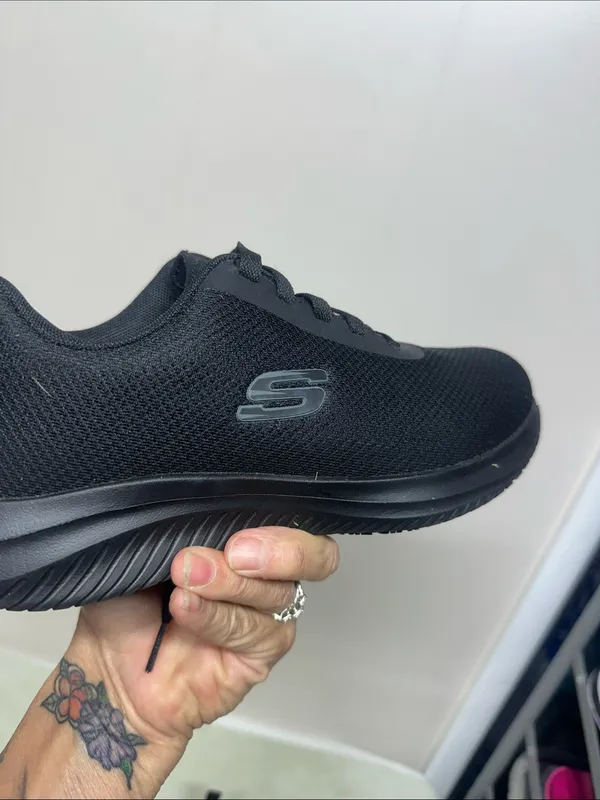 Skechers Men’s Black Athletic Lace-Up Sneakers - Image 4