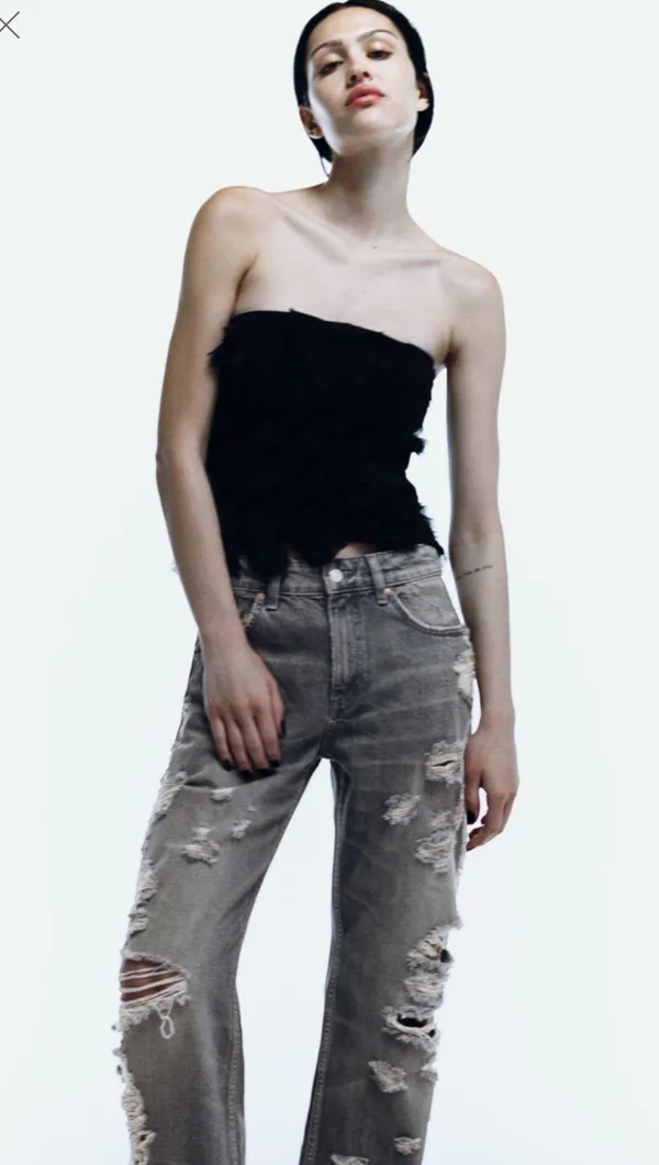 Scalloped Strapless Top - Image 2