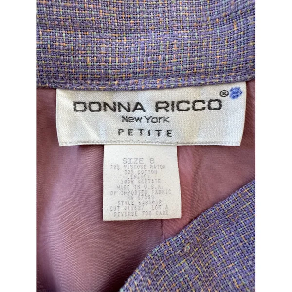 Vintage Y2K Donna Ricco Petite Light Purple Knee Length Skirt - Image 6