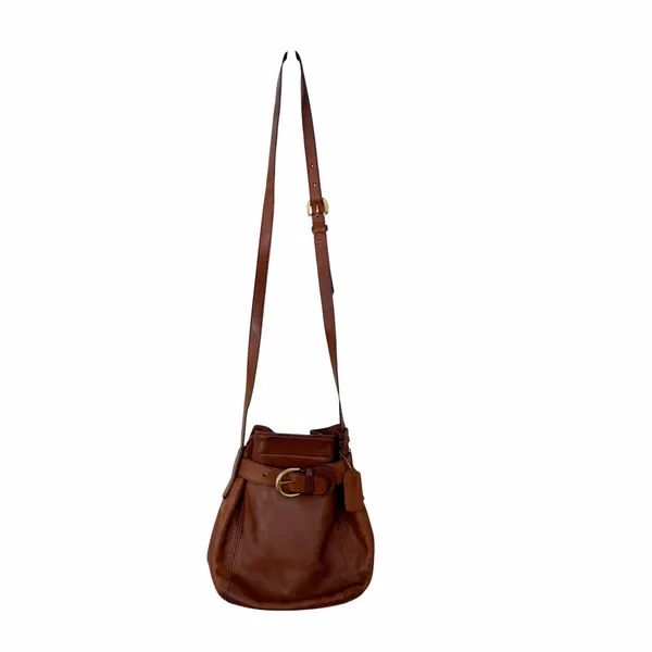Vintage Coach Brown Leather Belted Soho Crossbody Bucket Bag 4156 - Image 3