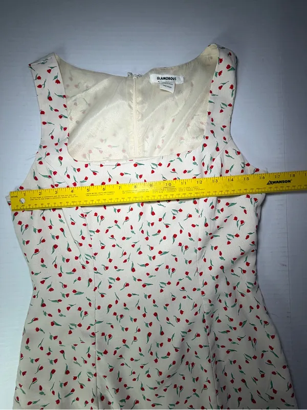 Glamorous Cream Mini Dress with Red Cherry Print - Image 4