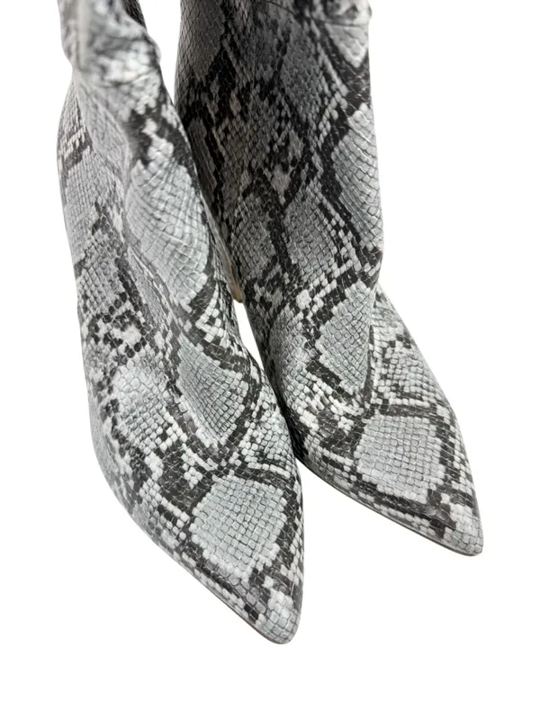 Steve Madden Rouge Gray Snakeskin Faux Leather Point Toe Knee‎ High Boots Size 9 - Image 7