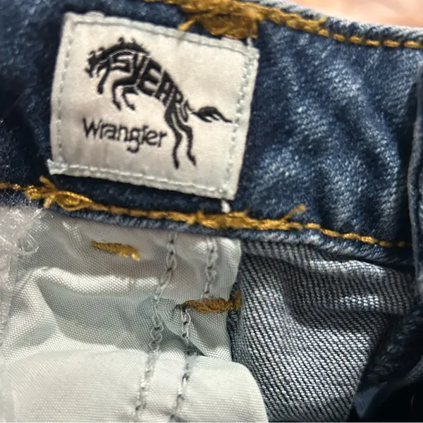 Wrangler High Rise True Straight Crop Jeans Sz 16 Distressed Stretch Denim Plus - Image 8