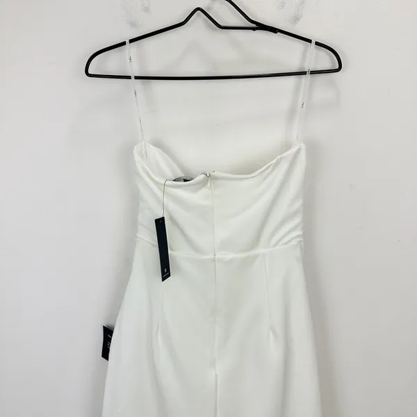 Lulus Divine Sensation White 3D Embroidered Strapless Mini Dress Medium NWT - Image 12