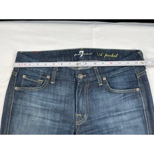 7 For All Mankind SKU 7550 Bootcut Womens Denim Jeans Size 27 - Image 3