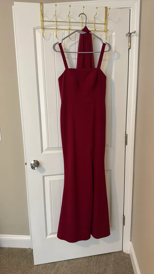 Azazie Bridesmaid Dress burgundy - Image 2