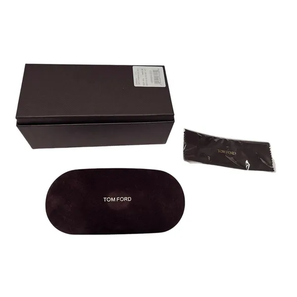 TOM FORD Sunglasses Eyeglasses Hard Case, Dark-Brown Velvet + Cleaning Cloth - Image 2