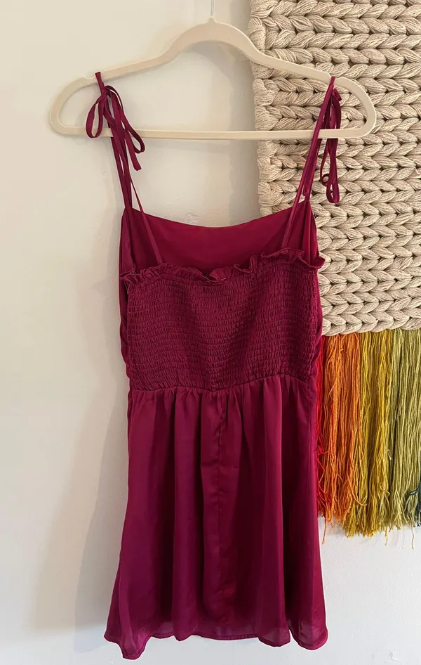 Dry Goods Raspberry Satin Dress - Image 2