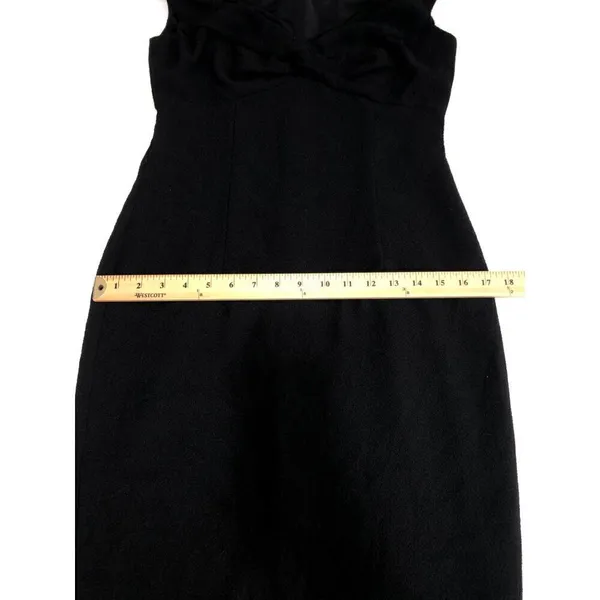 David Meister Dress Size 4 Black Sheer Top Short Sleeve Chic Classic USA - Image 8