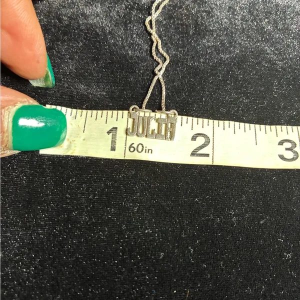 Custom "JULIA" Sterling Silver Block Name Necklace 20” - Image 9