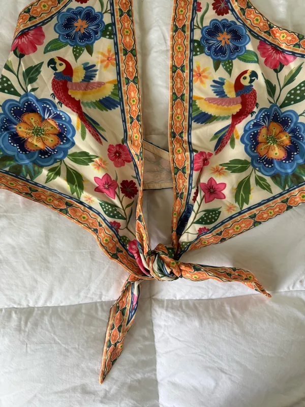 Floral Halter Crop Top Multiple Size XS - Image 6