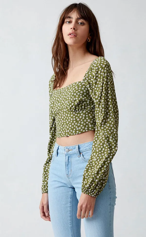 Long Puff Sleeve Bodice Top - Image 3